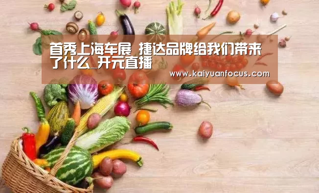 首秀上海车展 捷达品牌给我们带来了什么_开元直播(图3) 开元赛程